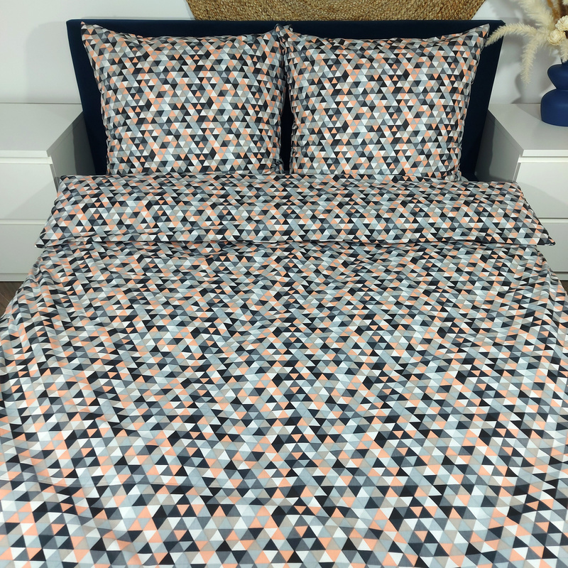 Pościel bawełniana Mozaika łososiowa 135x200