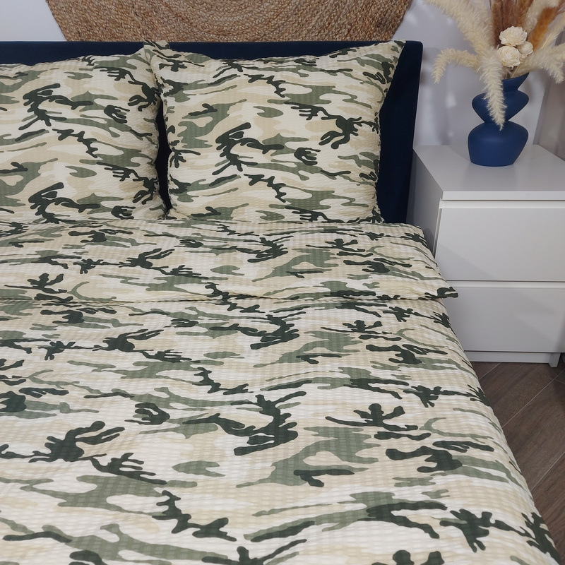 Pościel z kory Moro oliwkowe 160x200