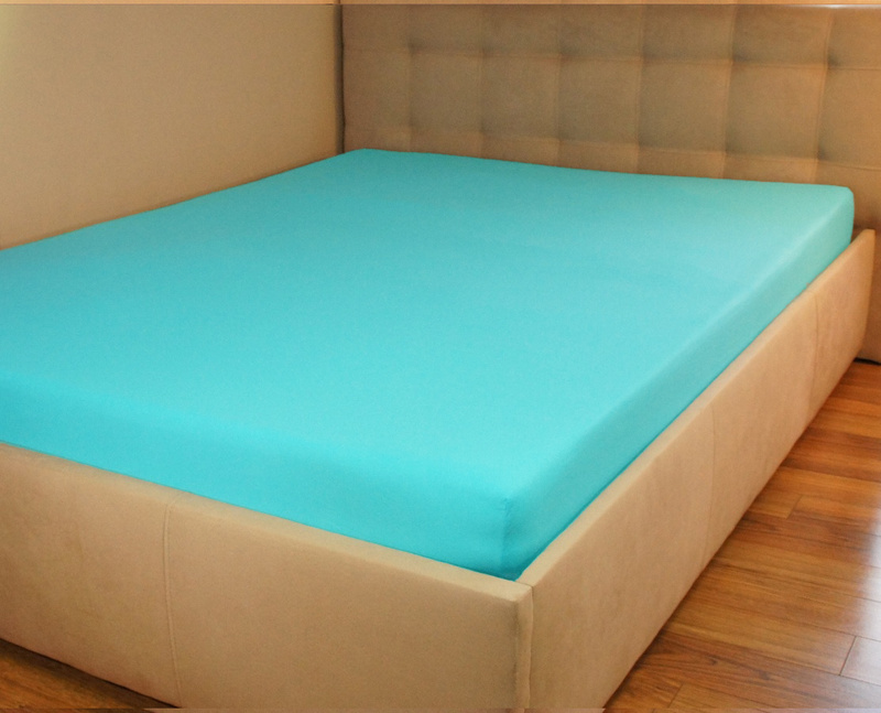 Prześcieradło jersey z gumką turkusowe 70x140