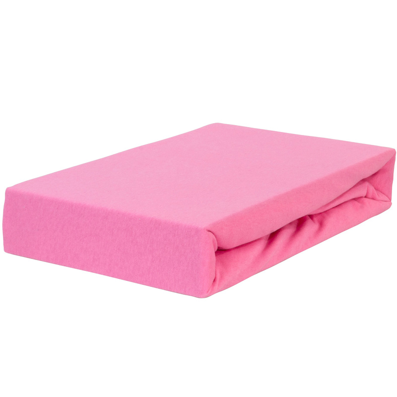 Prześcieradło jersey z gumką różowe 90x200