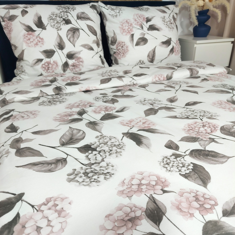 Pościel flanelowa Hortensje jesienne 160x200