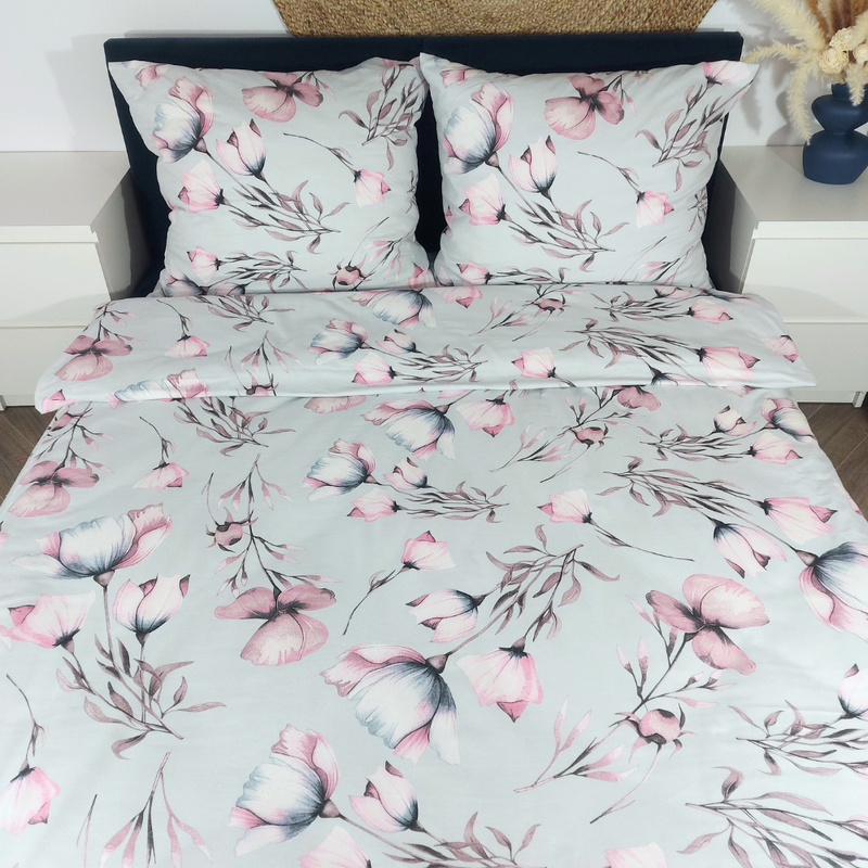 Pościel flanelowa Pudrowy kwiat 160x200