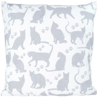 Poszewka bawełniana Koty szare na bieli 70x80