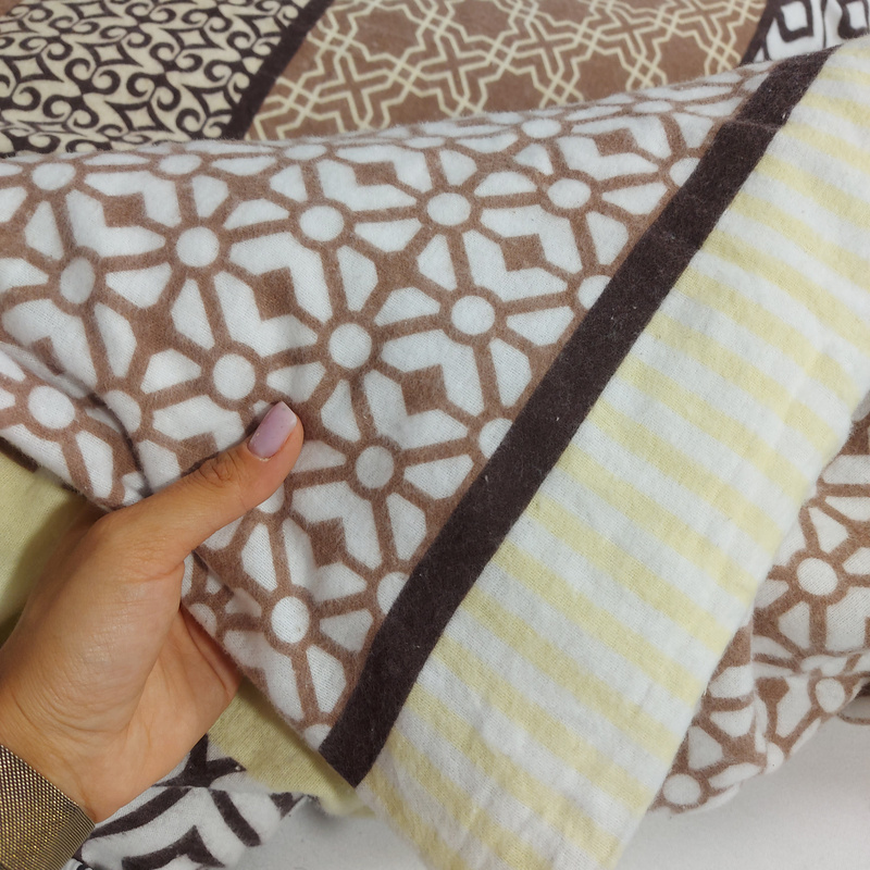 Pościel flanelowa Skandynawska brązowa 160x200