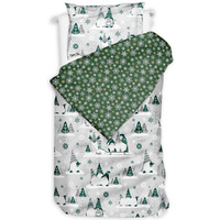 Pościel bawełniana Skrzaty zielone 140x200
