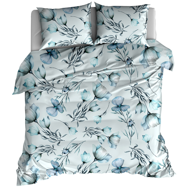 Pościel flanelowa Lazurowy kwiat 160x200