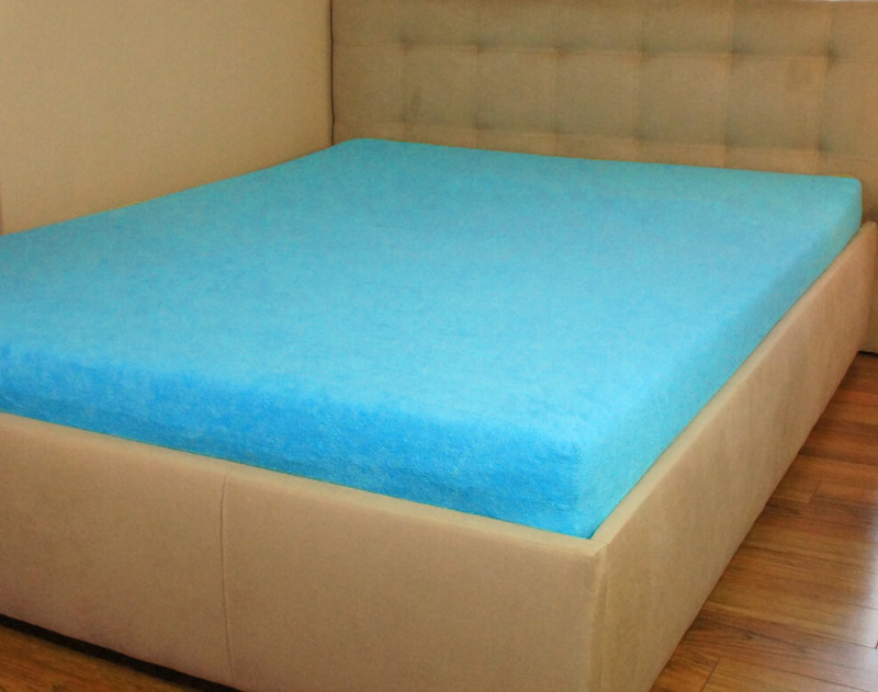 Prześcieradło frotte z gumką turkusowe 90x200