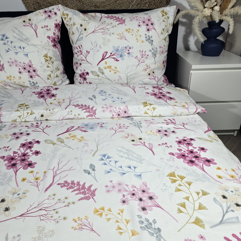 Pościel flanelowa Kolorowa łąka 160x200