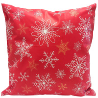 Poszewka bawełniana Lodowe gwiazdki w czerwieni 30x50