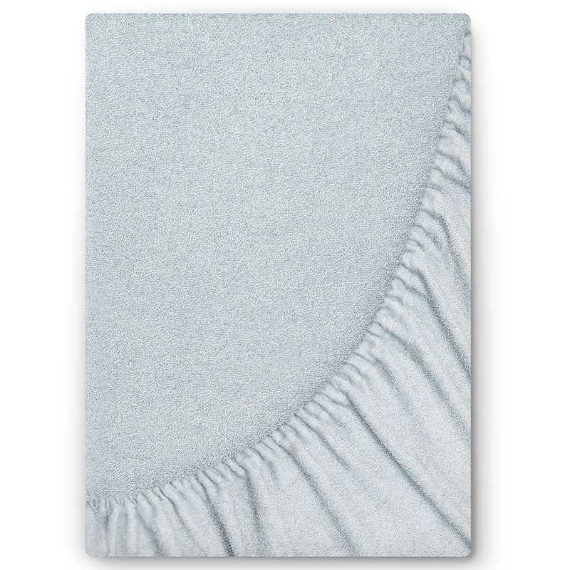 Prześcieradło frotte z gumką popielowe 160x200