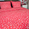 Pościel bawełniana Płatki śniegu w czerwieni 220x200