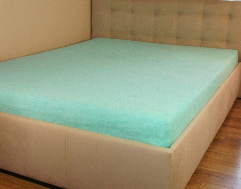 Prześcieradło frotte z gumką miętowe 60x120