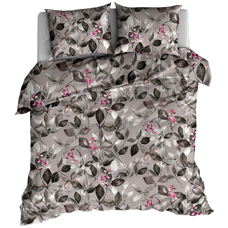 Pościel flanelowa Florystyka beżowa 160x200