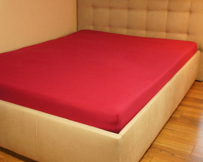 Prześcieradło jersey z gumką bordowe 60x120