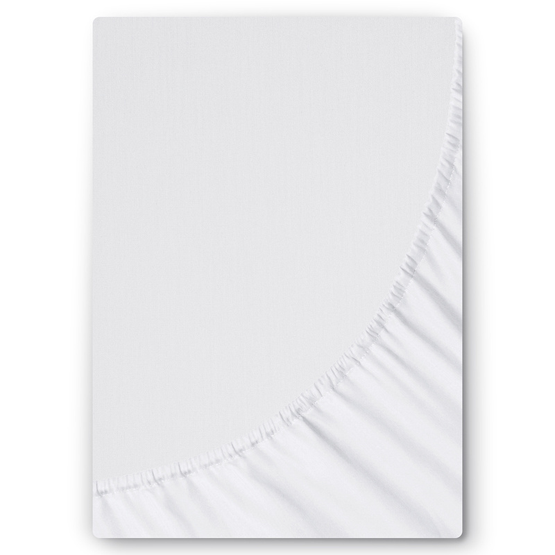 Prześcieradło satyna bawełniana z gumką Białe 200x220