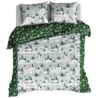 Pościel bawełniana Skrzaty zielone 180x200