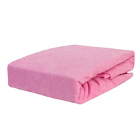 Prześcieradło frotte z gumką jasno różowe 140x200