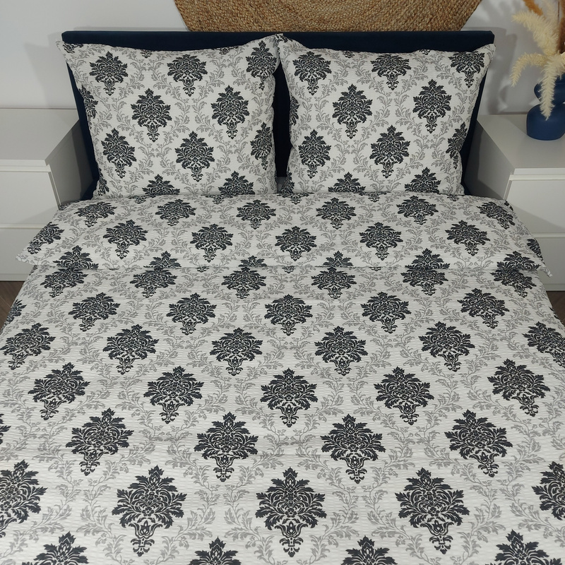 Pościel z kory Ornament szary 160x200