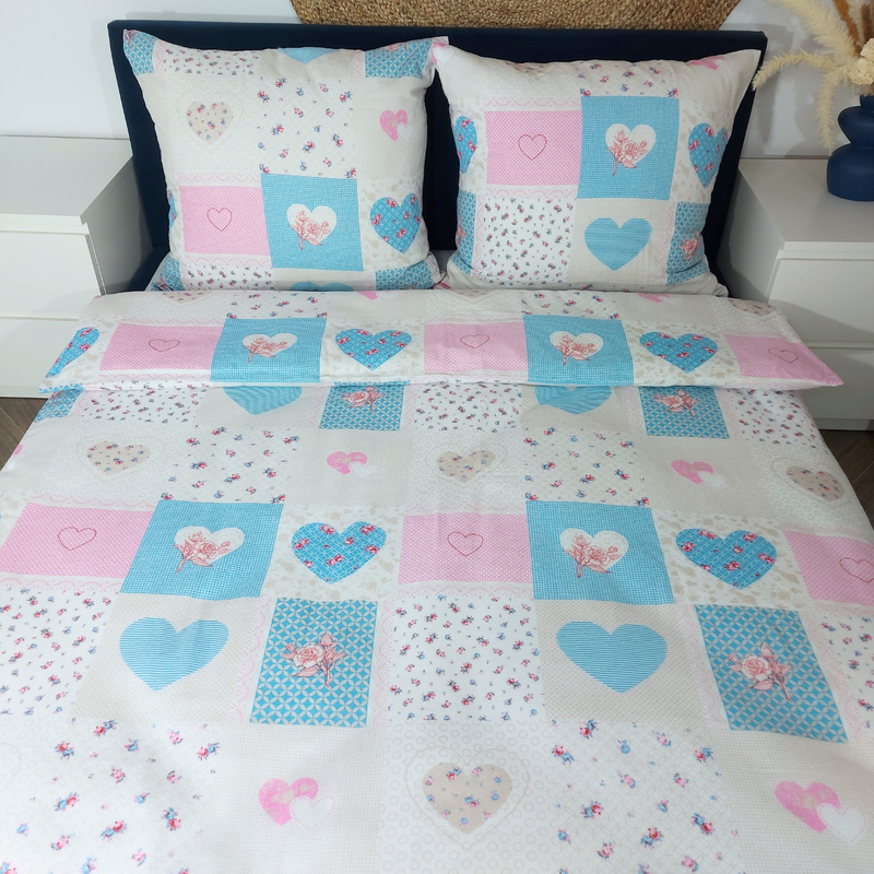 Pościel flanelowa Patch Love 160x200