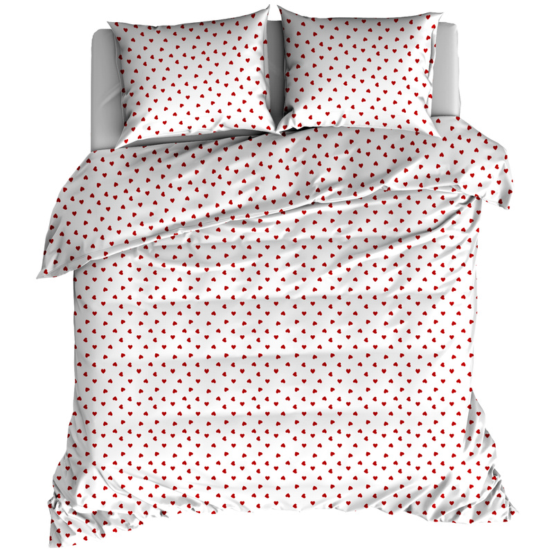 Pościel bawełniana Serduszka czerwone 150x200