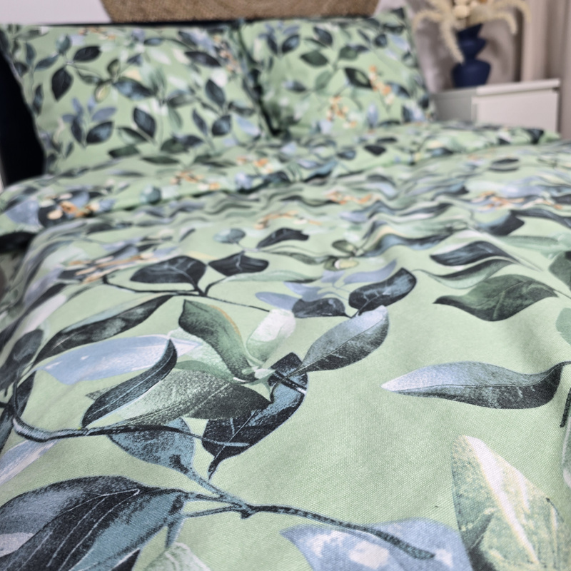 Pościel flanelowa Florystyka w zielenii 160x200