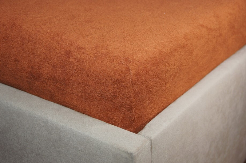 Prześcieradło frotte z gumką rude 60x120