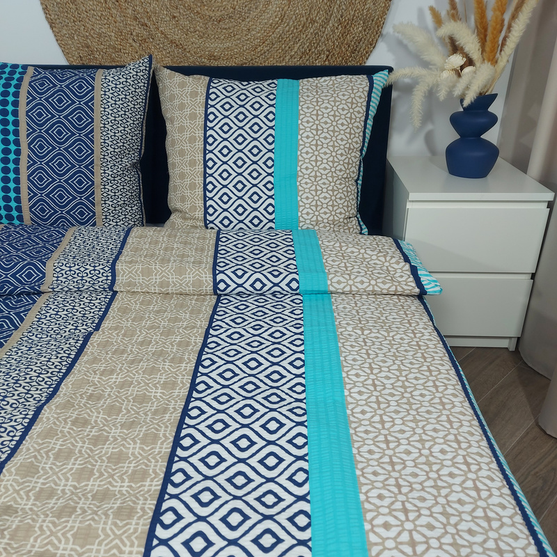 Pościel z kory Skandynawska turkus 160x200