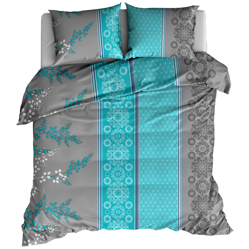 Pościel flanelowa Turkusowe gałązki 160x200