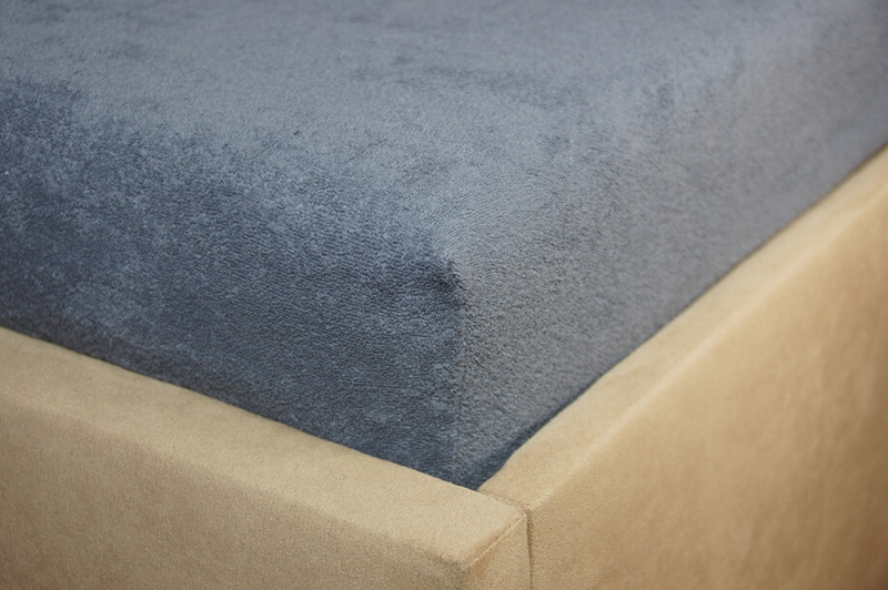 Prześcieradło frotte z gumką szare 160x200