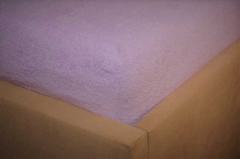 Prześcieradło frotte z gumką wrzosowe 80x180