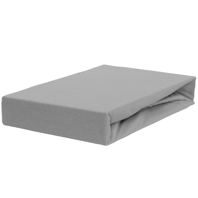 Prześcieradło jersey z gumką popiel 200x220
