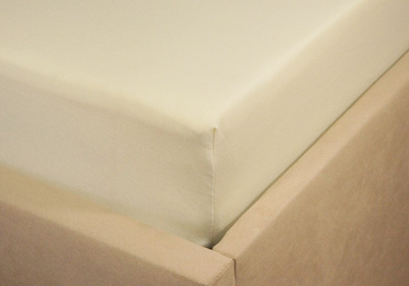 Prześcieradło jersey z gumką ecru 140x200