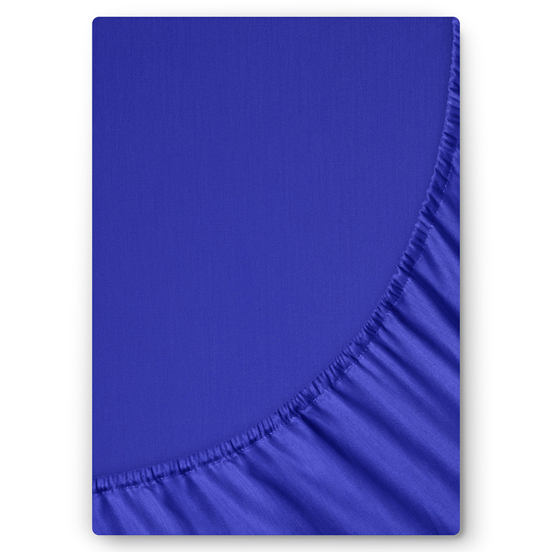 Prześcieradło satyna bawełniana z gumką Kobaltowe 140x200
