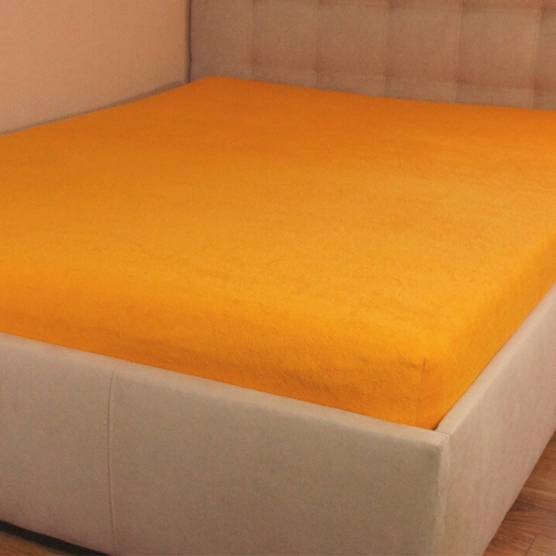 Prześcieradło frotte z gumką rdzawe 60x120