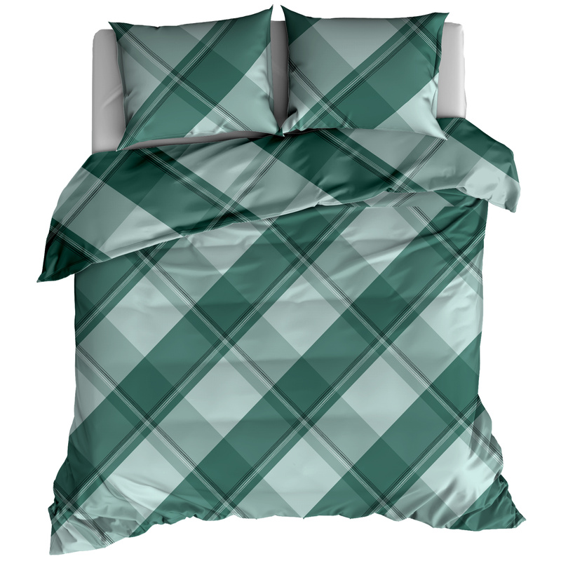 Pościel flanelowa Krata zielona 180x200