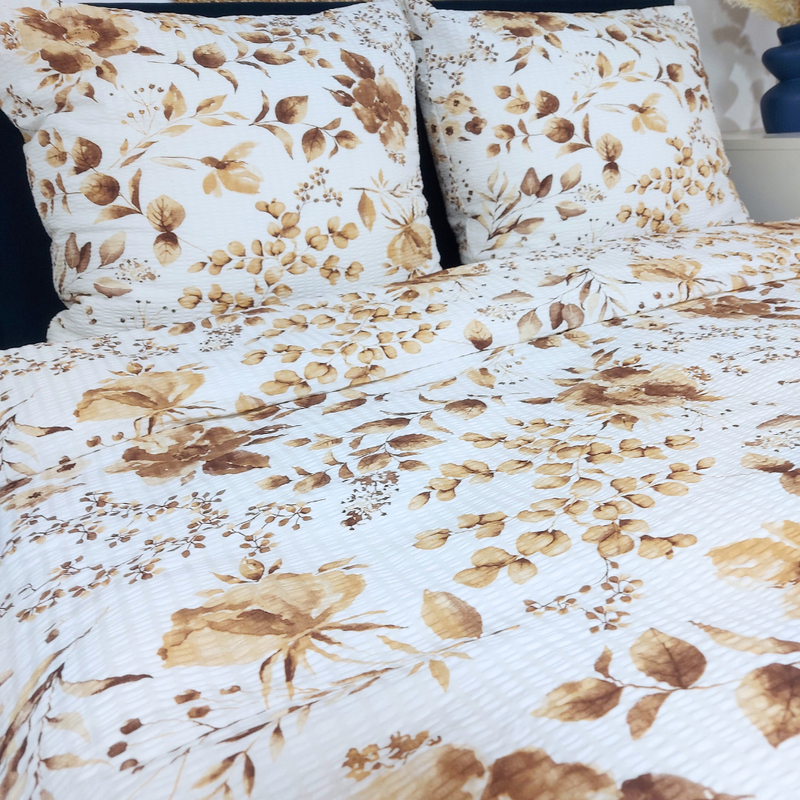 Pościel z kory Beżowe kwiaty akwarela 140x200