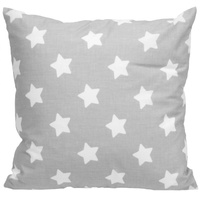 Poszewka bawełniana Piernikowe gwiazdki na szarym 50x50