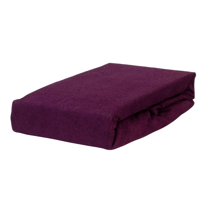 Prześcieradło frotte z gumką bakłażanowe 200x220