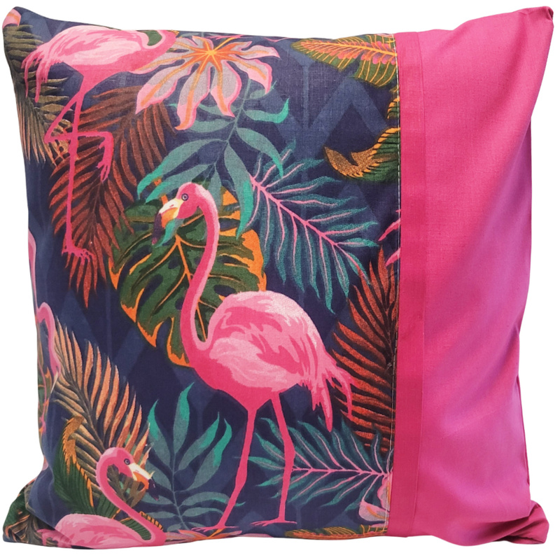 Poszewka z listewką Flamingi róż 40x40