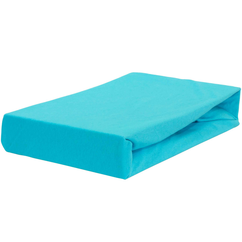 Prześcieradło jersey z gumką turkusowe 60x120