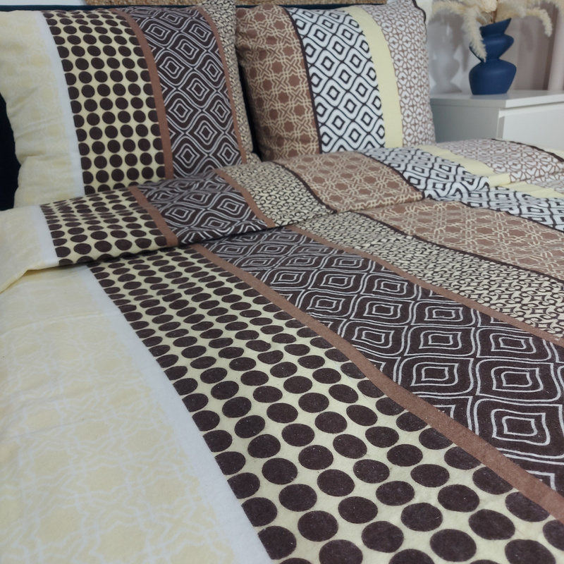 Pościel flanelowa Skandynawska brązowa 160x200