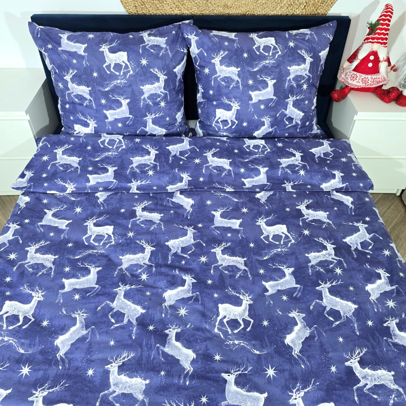 Pościel bawełniana Nocne renifery  135x200