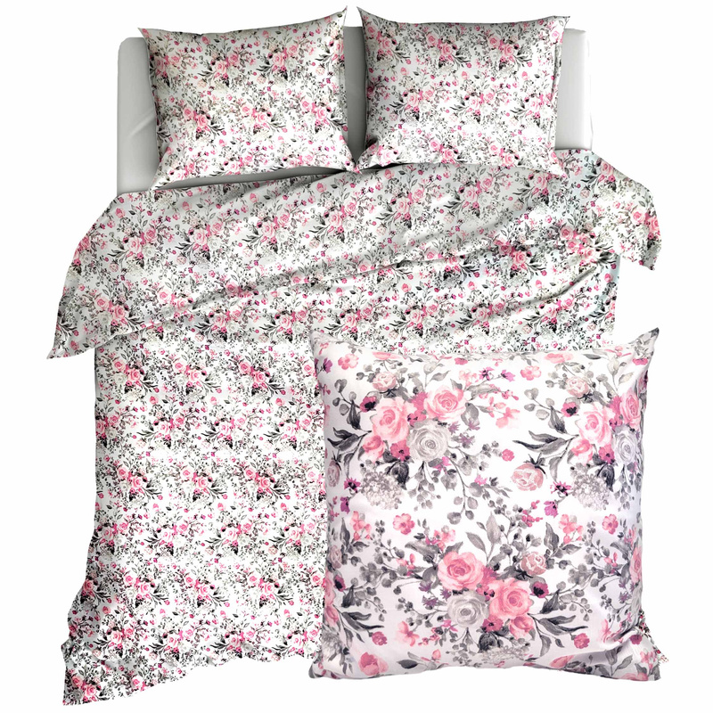 Pościel bawełniana Różyczki w bieli 150x200