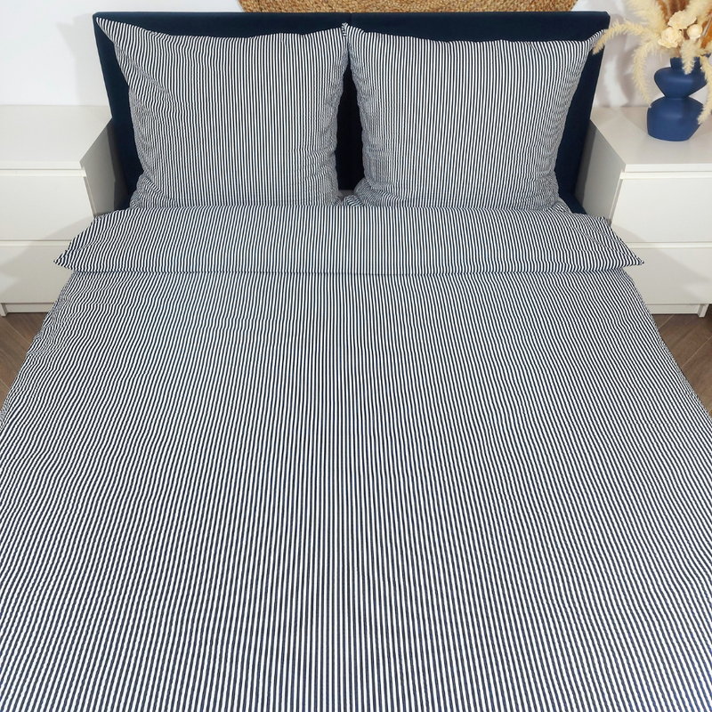 Pościel z kory Paski granat 180x200