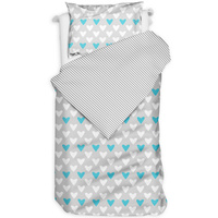 Pościel bawełniana Serca w turkusie 135x200