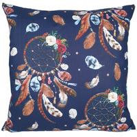 Poszewka bawełniana Łapacz snów granat 50x70