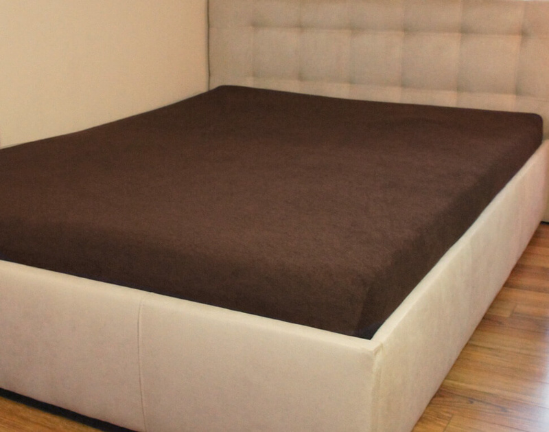 Prześcieradło frotte z gumką czekoladowo brązowe 60x120
