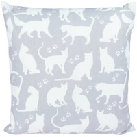 Poszewka bawełniana Białe koty na szarym 50x70
