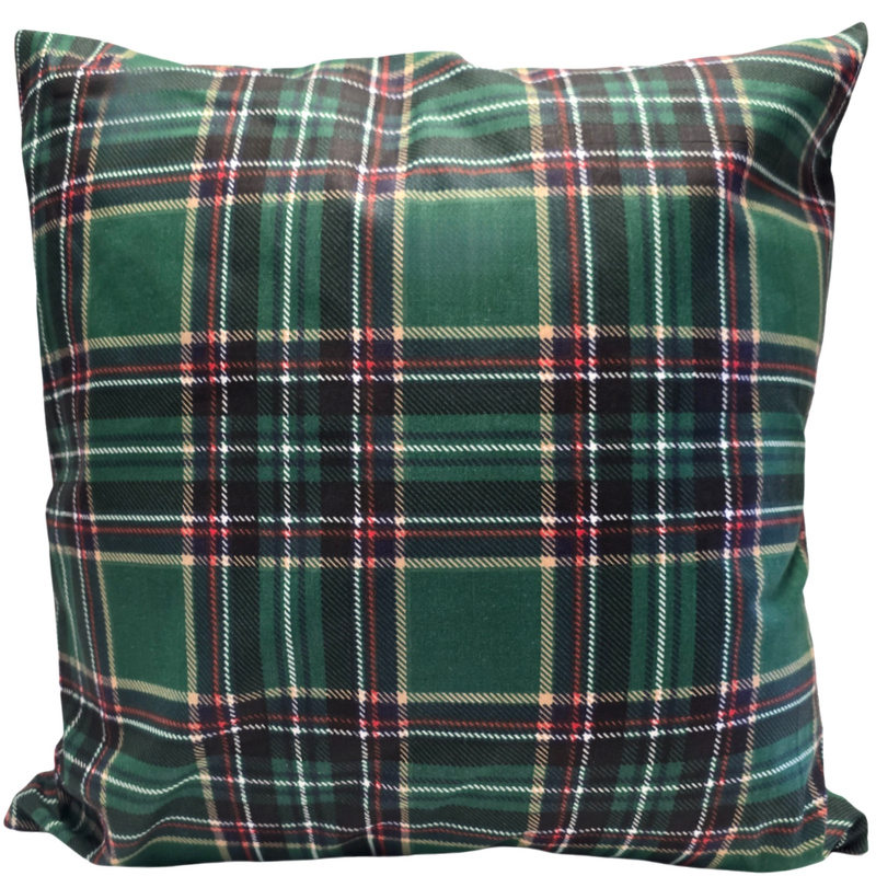 Pościel bawełniana Zielona szkocka krata świąteczna  150x200