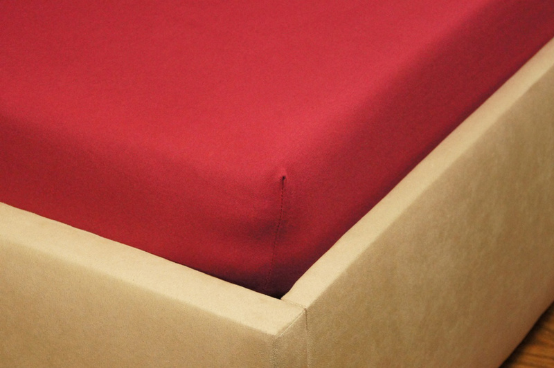 Prześcieradło jersey z gumką bordowe 60x120